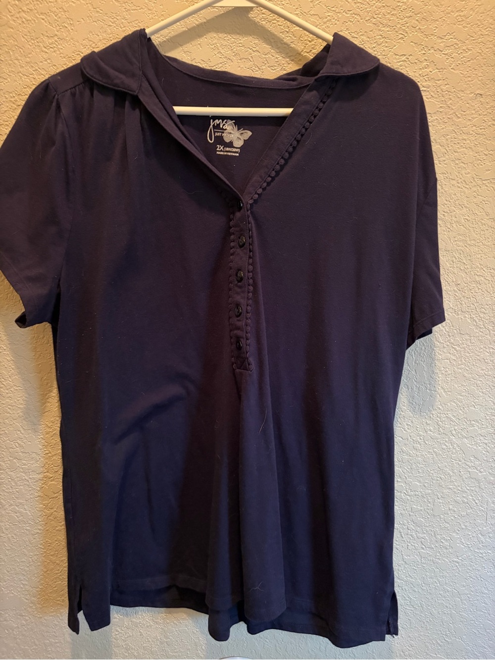 Just My Size Navy Short Sleeve Polo Tee